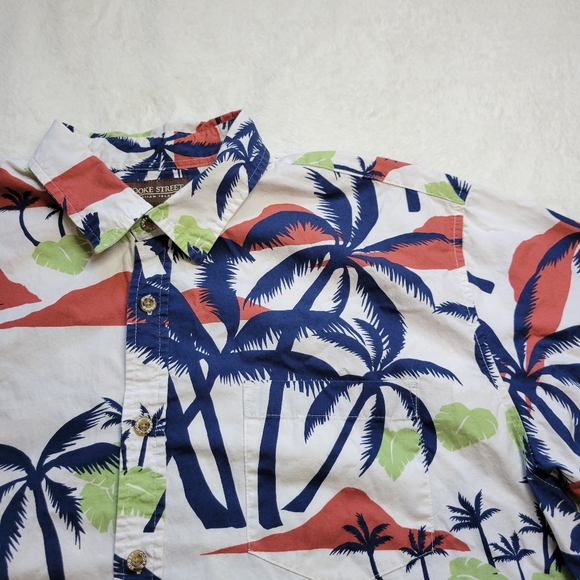 Cooke Street Hawaiian Shirt Mens XL Palm Tree Floral Short Sleeve 100% Cotton - Picture 2 of 7